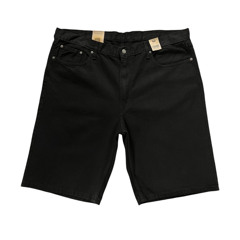 Levis Mens 469 Denim Loose Fit Bermuda Shorts Size 46X11 Solid Black 100% Cotton